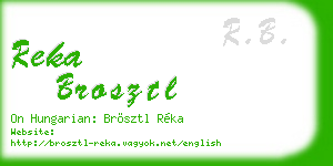 reka brosztl business card