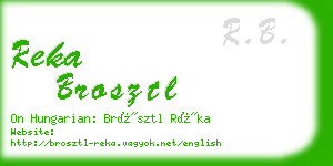 reka brosztl business card